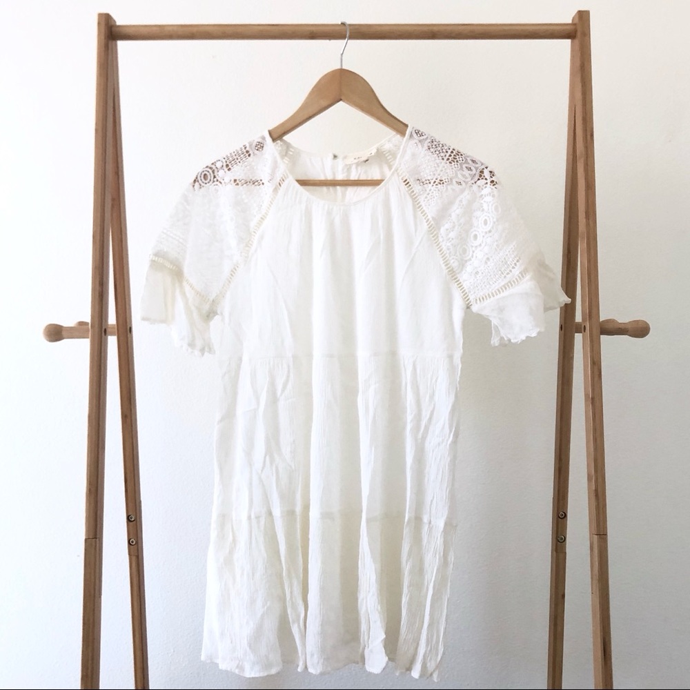 If by Sea White Eyelet Lace Mini Dress